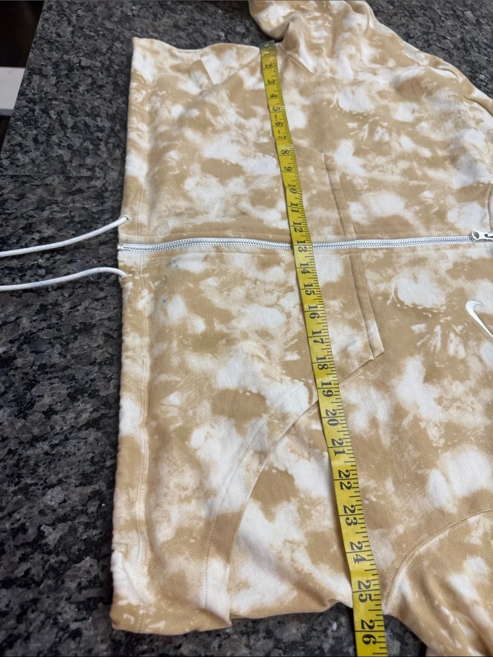 Nike Tie-Dye Zip Hoodie & Shorts Set - Tan, White